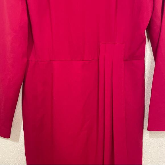 Vintage Rena Rowan for Saville Red Long Sleeve Faux Wrap Maxi Dress Size 8 - Picture 5 of 14